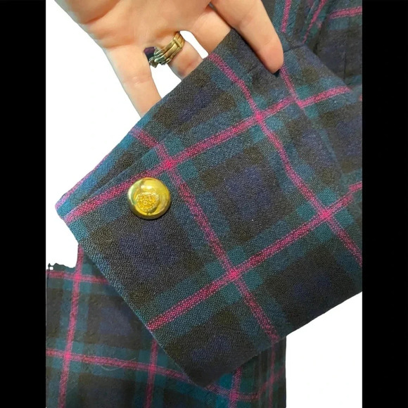 Vintage Doncaster 100% Wool Plaid Blazer - Picture 5 of 10